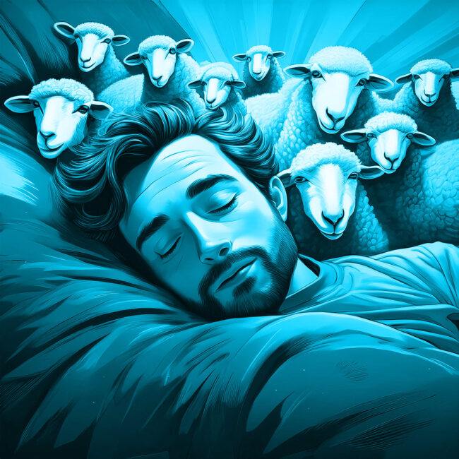Mann schläft umgeben von Schafen – Videomarketing im Toggenburg und St. Gallen.
