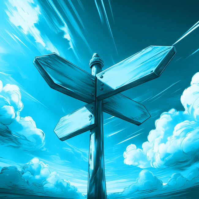 Symbolische Darstellung der Entscheidung: Website selbst erstellen oder professionelle Unterstützung in Anspruch nehmen?